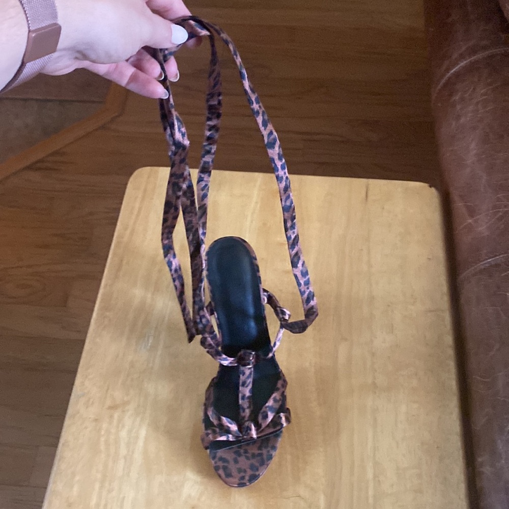 Raye leopard lace up sandals